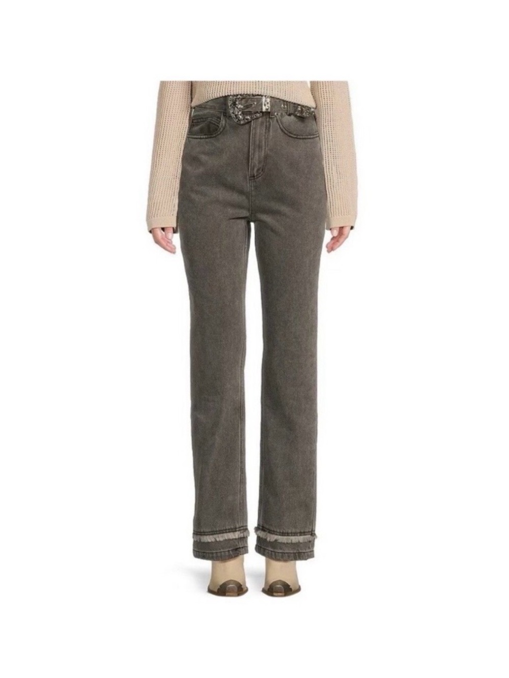 Le’ AL.X  Women’s Jeans Built - in Western Belt
High Rise Straight Leg  Size 26